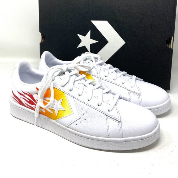 💖MEGA SALE💖Converse PRO LEATHER Low Top White Fire Women's Size 6.5 167935C - Picture 7 of 9